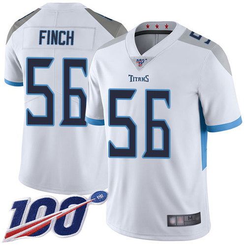 Tennessee Titans Limited White Men Sharif Finch Road Jersey NFL Football 56 100th Season Vapor Untouchable